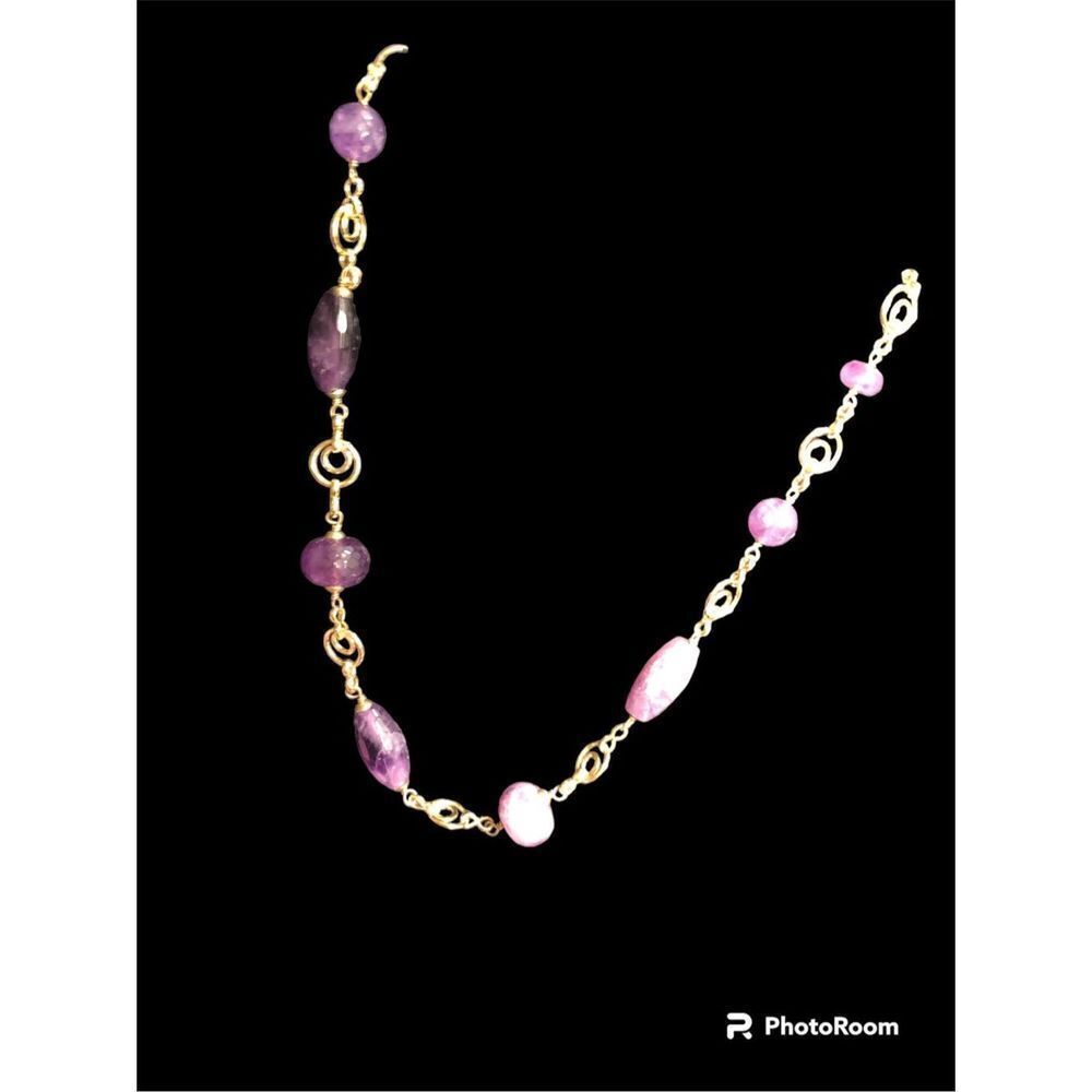 QVC Purple Charoite Necklace & Bracelet Set